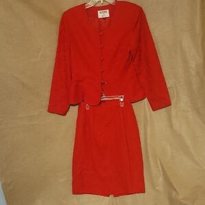 Kasper Red Skirt Set Chic and Stylish